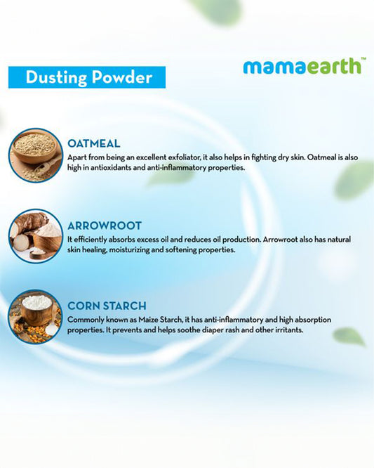 Mamaearth Dusting Baby Powder-With Oatmeal & Arrowroot Powder