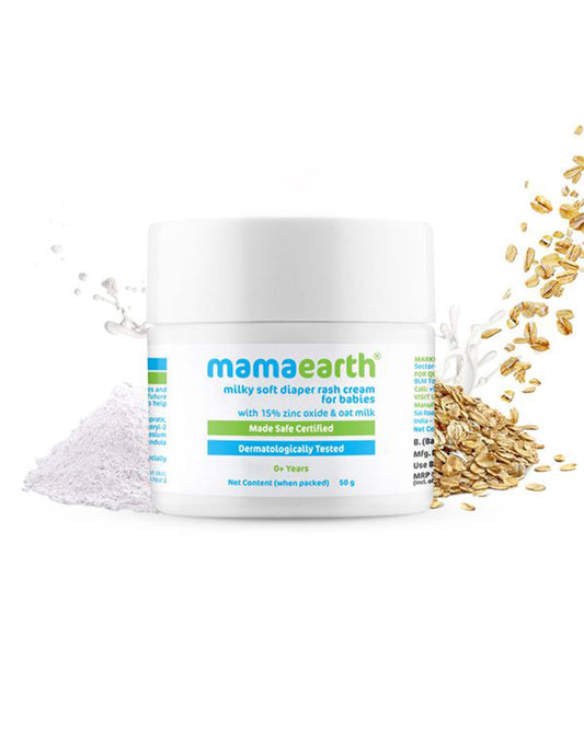 Mamaearth Milky Soft Baby Body Wash (400ml), Milky Soft Diaper Rash Cream (50g) & Moisturizing Daily Baby Lotion (400ml)