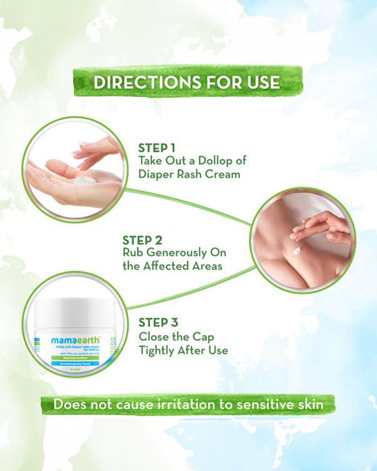 Mamaearth Nourishing Baby Soap Bar (Pack of 5), Milky Soft Diaper Rash Cream (50g) & Moisturizing Daily Baby Lotion (400ml)