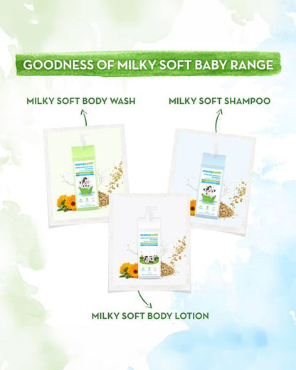 Mamaearth Milky Soft Baby Body Wash (400ml), Milky Soft Diaper Rash Cream (50g) & Moisturizing Daily Baby Lotion (400ml)