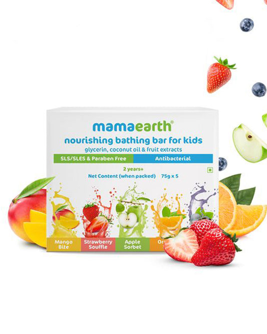 Mamaearth Nourishing Baby Soap Bar (Pack of 5), Milky Soft Diaper Rash Cream (50g) & Moisturizing Daily Baby Lotion (400ml)