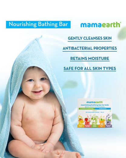 Mamaearth Nourishing Baby Soap Bar (Pack of 5), Milky Soft Diaper Rash Cream (50g) & Moisturizing Daily Baby Lotion (400ml)