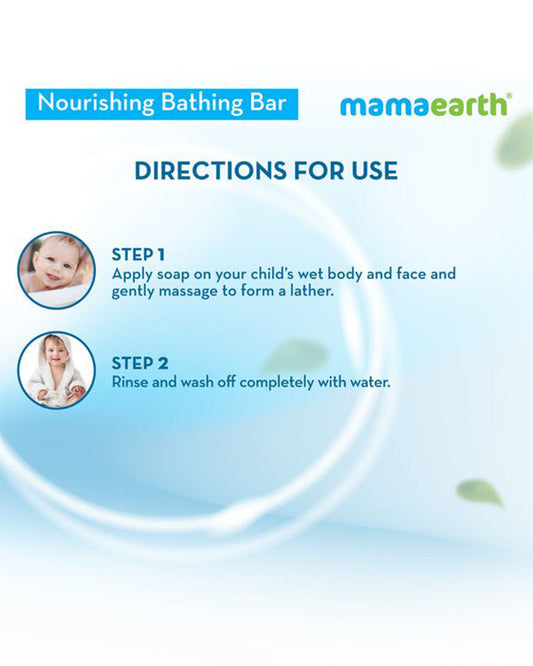 Mamaearth Nourishing Baby Soap Bar (Pack of 5), Milky Soft Diaper Rash Cream (50g) & Moisturizing Daily Baby Lotion (400ml)