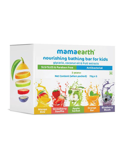Mamaearth Nourishing Baby Soap Bar (Pack of 5), Milky Soft Diaper Rash Cream (50g) & Moisturizing Daily Baby Lotion (400ml)