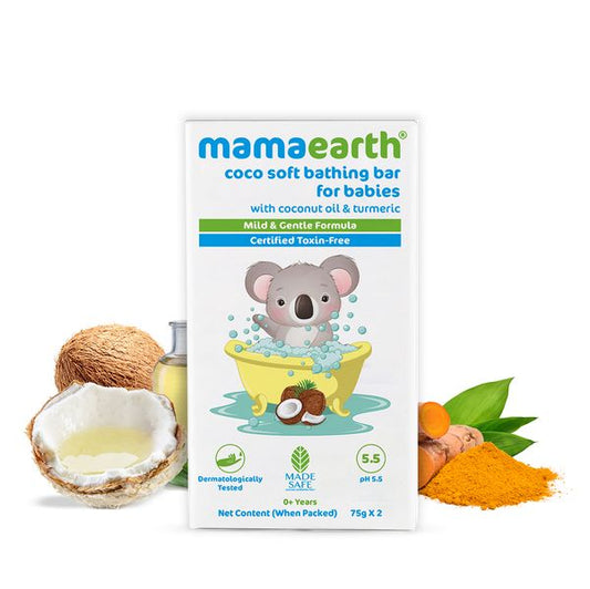 Mamaearth Coco Soft Baby Soap Bar (Pack of 2), Deeply Nourishing Baby Body Wash (200ml), Dusting Baby Powder (150g), Gentle Cleansing Baby Shampoo (200ml), Nourishing Baby Hair Oil (200ml) & Rich Moisturizing Ultra Light Sunscreen-SPF 50 (50g)
