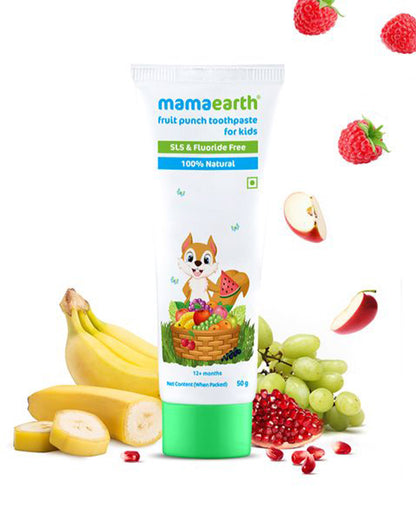 Mamaearth 100% Natural Baby Toothpaste Fruit Punch Flavor