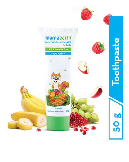 Mamaearth 100% Natural Baby Toothpaste Fruit Punch Flavor