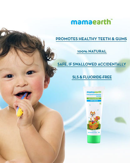 Mamaearth 100% Natural Baby Toothpaste Fruit Punch Flavor