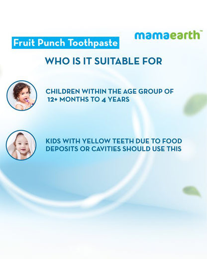 Mamaearth 100% Natural Baby Toothpaste Fruit Punch Flavor