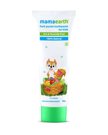 Mamaearth 100% Natural Baby Toothpaste Fruit Punch Flavor