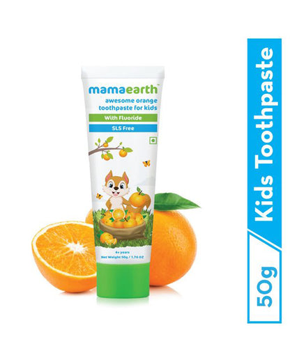 Mamaearth 100% Natural Baby Toothpaste Orange Flavor