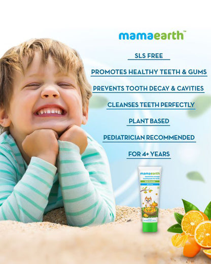 Mamaearth 100% Natural Baby Toothpaste Orange Flavor