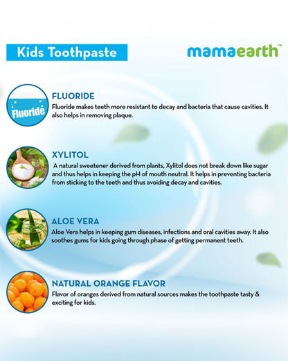 Mamaearth 100% Natural Baby Toothpaste Orange Flavor