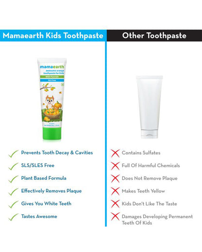 Mamaearth 100% Natural Baby Toothpaste Orange Flavor