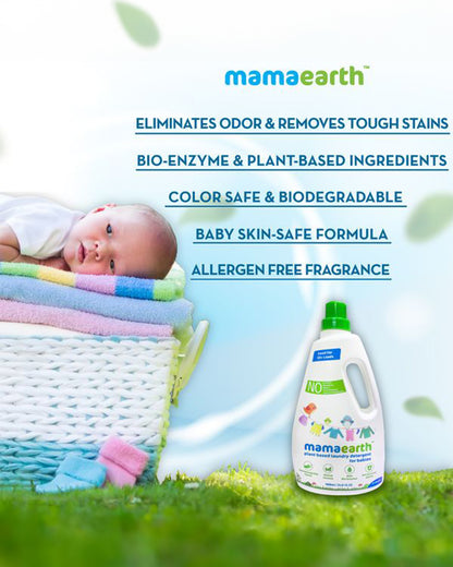 Mamaearth Plant Based Laundry Detergent-Liquid Detergent with Bio Enzymes-Dermatologistically Tested-Infant Safe