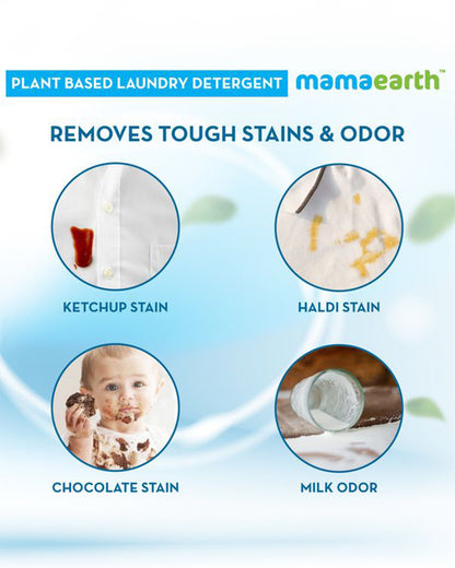 Mamaearth Plant Based Laundry Detergent-Liquid Detergent with Bio Enzymes-Dermatologistically Tested-Infant Safe