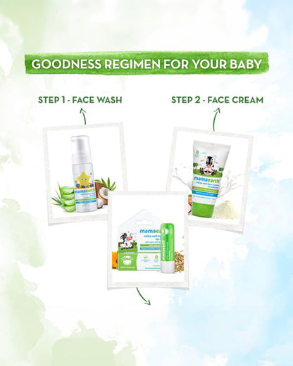 Mamaearth Foaming Kids Face Wash (150ml), Kids Body Wash (300ml), Milky Soft Baby Soap Bar (Packof 2) & Moisturizing Daily Baby Lotion (100ml)