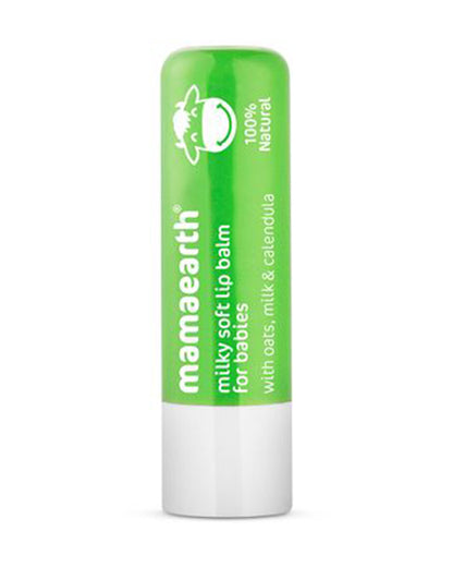 Mamaearth Milky Soft Baby Lip Balm-12 Hour Moisturization-With Oats, Milk & Calendula