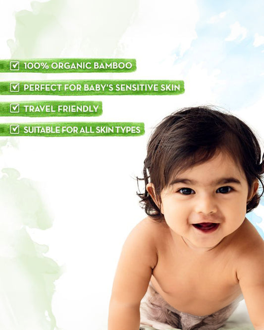 Mamaearth Bamboo Based Baby Wet Wipes-With Castor Oil & Aloe Vera