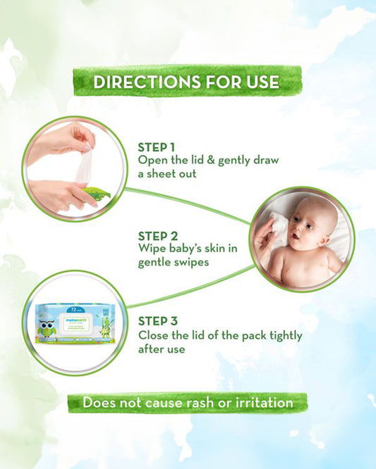 Mamaearth Bamboo Based Baby Wet Wipes-With Castor Oil & Aloe Vera