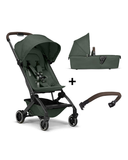 Joolz Aer+ Cabin Friendly Stroller & Carry Cot Travel System-With Bumper Bar & Travel Bag-Forest Green