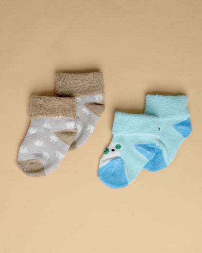 Youstylo Multicolored Socks-Printed-Cotton-Pack of 2-For Infants