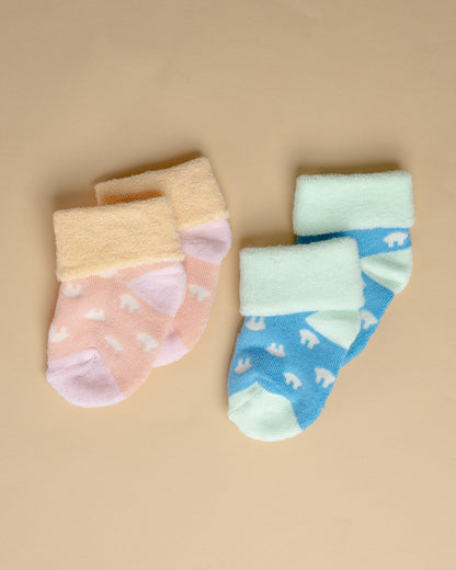 Youstylo Multicolored Socks-Printed-Cotton-Pack of 2-For Infants