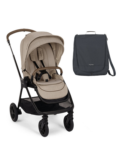 Nuna TRIV Next Stroller-Includes Travel Bag, Rain Cover & Post Adaptors-Reversible Seat-One Hand Fold-Pram for 0 to 4Y (Upto 22Kg)-Cosmopolitan