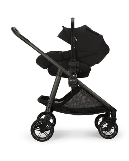Nuna Swiv Baby Stroller-All Wheel 360 Degree Rotation-3 Positions Adjustable Parent Handle Bar-One Hand Fold-Travel System Compatible-Includes Rain Cover, Travel bag, Cup Holder & Post Adaptors-2 Years Warranty-For 0 to 4Y (Upto 22 Kg)-Caviar