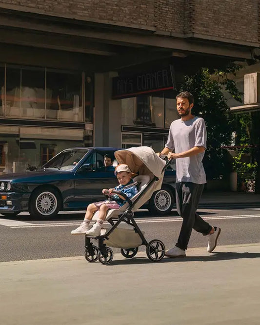 Nuna TRVL LX BMW Collection Cabin Friendly Stroller-With Free Cup Holder-Metal BMW Badge On Window Flap-Exclusive Wheels With BMW Logo-2 Years Warranty-Pram for 0 to 4Y (Upto 22Kg)-Mica