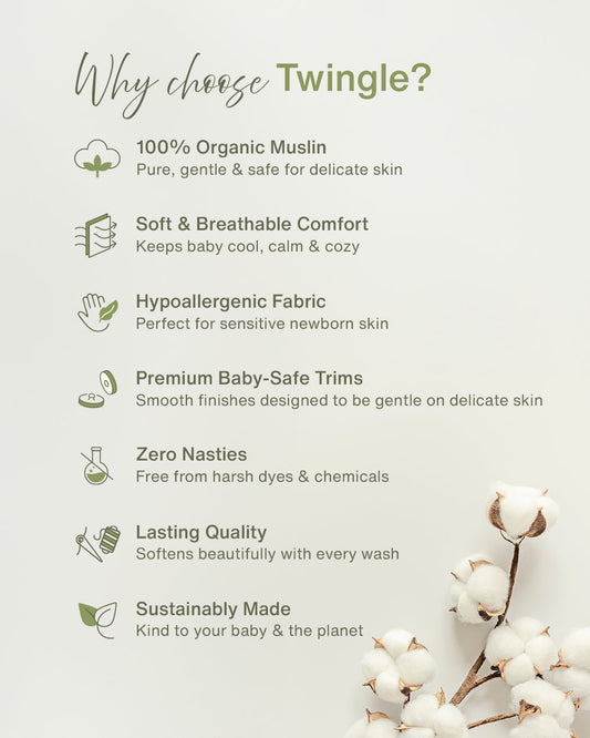 Twingle 100% Organic Muslin Bandana Bib-Dual Layer for Maximum Absorbency-Trusted YKK Snaps-Drivers & Checks Print-Pack of 2-For Infants