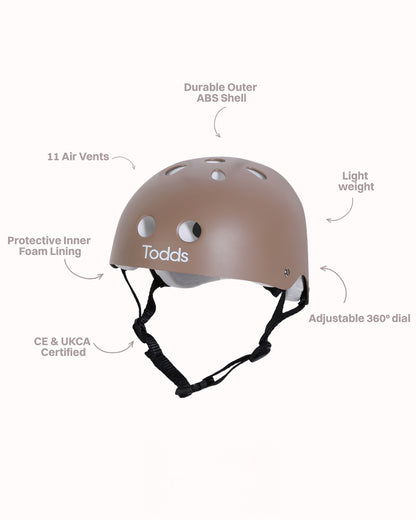 Todds Head Huggers Classic Kids Safety Helmet-Soft Padding-Adjustable Fit-For 2 to 5Y-Pebble Beige