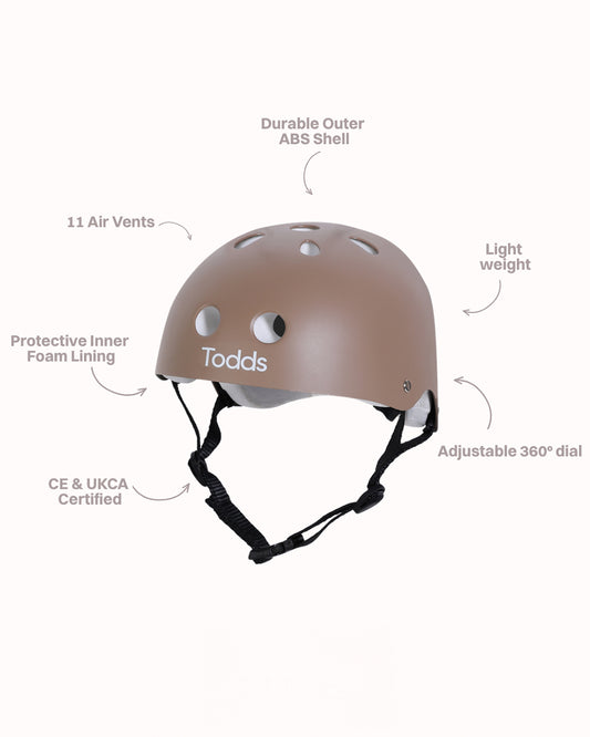Todds Head Huggers Classic Kids Safety Helmet-Soft Padding-Adjustable Fit-For 2 to 5Y-Pebble Beige