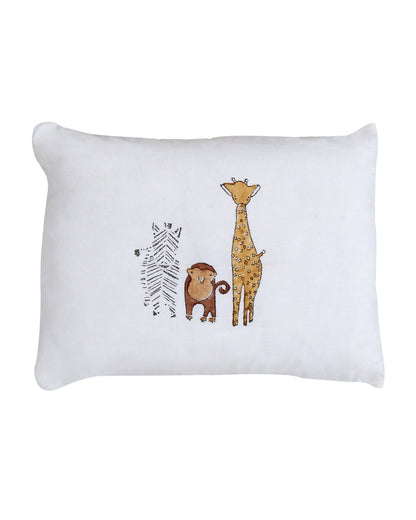 Torii Mustard Pillow-100% Cotton Muslin-Supports Head Shaping-White-Wild Life-0 to 12M