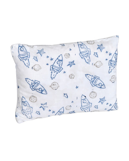 Torii Mustard Pillow-100% Cotton Muslin-Supports Head Shaping-White-Rocket Star-0 to 12M