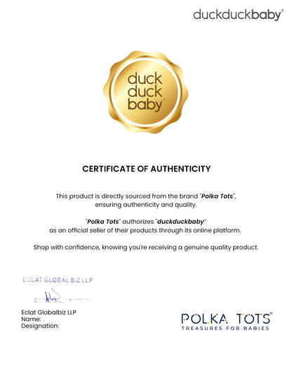 Polka Tots White Jhabla-Animal Printed-Cotton-For Infants