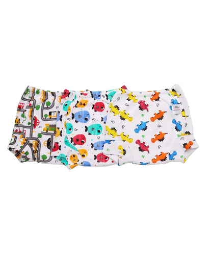 SuperBottoms Striking Whites Cloth Diapers-Padded Underwear-100% Cotton-Washable & Reusable-Pack of 3