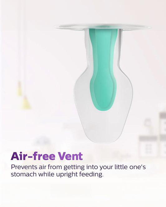 Philips Avent Natural Response Feeding Bottle-AirFree Vent-125 ml-With Flow 2 Nipple-Transparent-0M+