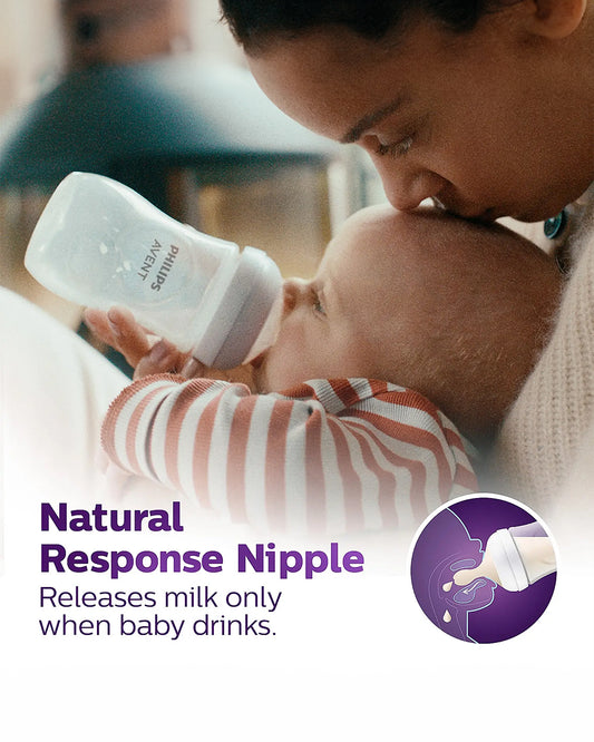 Philips Avent Natural Response Feeding Bottle-Anti Colic-260 ml-With Flow 3 Nipple-Transparent-1M+