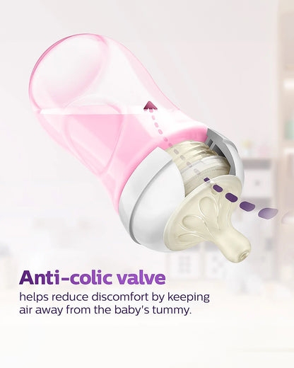 Philips Avent Natural Response Feeding Bottle-Anti Colic-260 ml-With Flow 3 Nipple-Pink-1M+