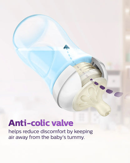 Philips Avent Natural Response Feeding Bottle-Anti Colic-260 ml-With Flow 3 Nipple-Blue-1M+