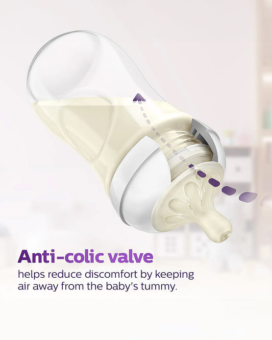 Philips Avent Natural Response Feeding Bottle-Anti Colic-330 ml-With Flow 4 Nipple-Transparent-3M+