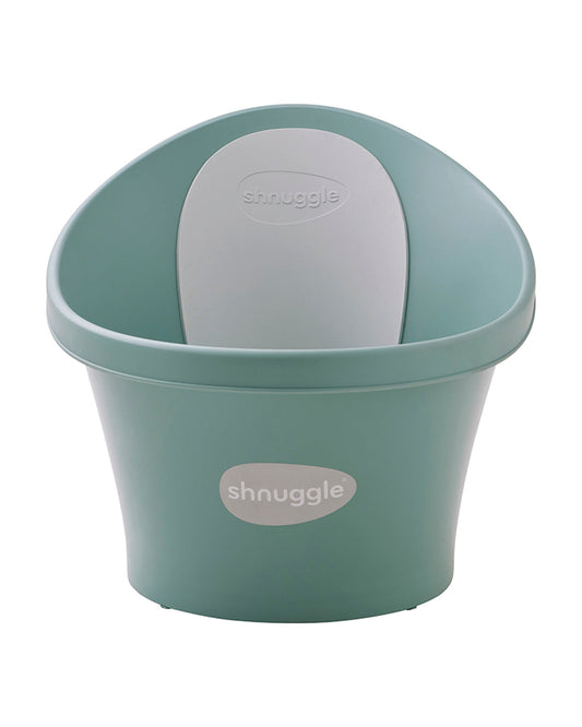 Shnuggle Newborn Bath Tub-With Bum Bump Support-Soft Foam Backrest & Non-Slip Base-BPA Free-0 to 12M-Eucalyptus