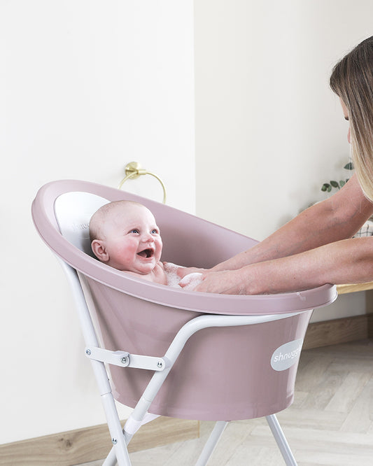 Shnuggle Newborn Bath Tub-With Bum Bump Support-Soft Foam Backrest & Non-Slip Base-BPA Free-0 to 12M-Eucalyptus