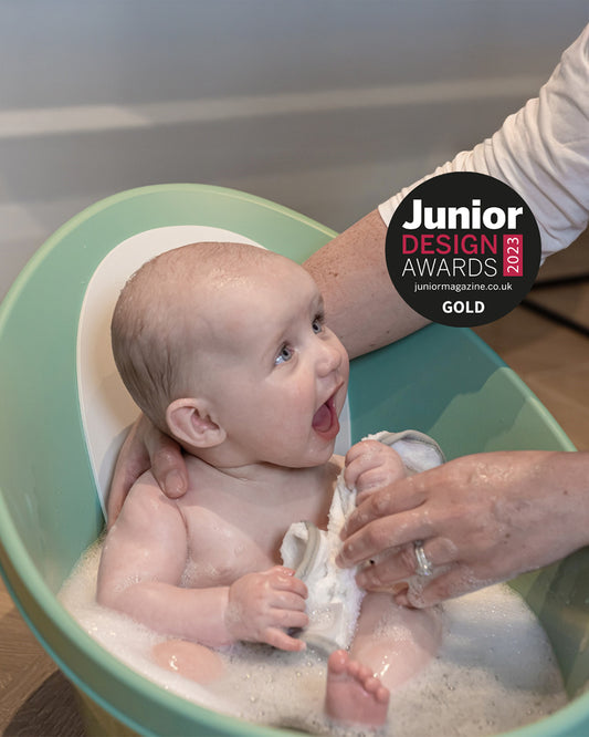 Shnuggle Newborn Bath Tub-With Bum Bump Support-Soft Foam Backrest & Non-Slip Base-BPA Free-0 to 12M-Taupe