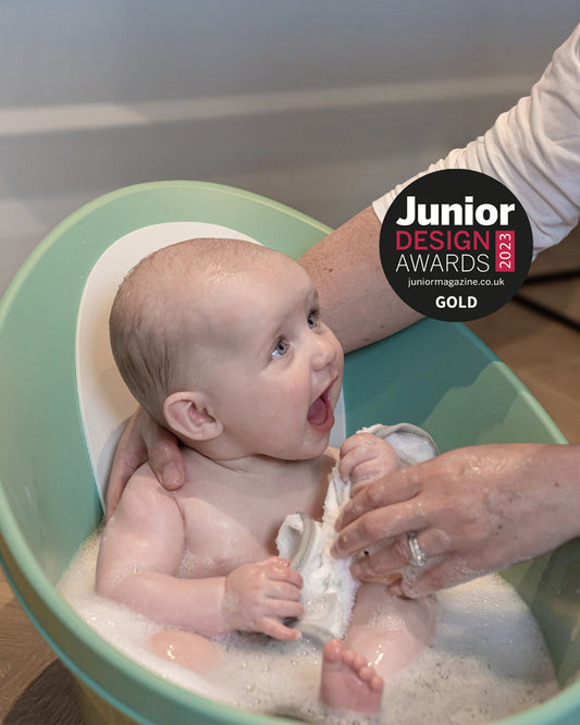 Shnuggle Newborn Bath Tub with Bath Stand-0 to 12M-Taupe