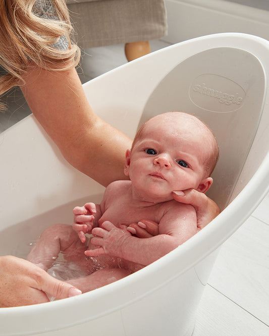 Shnuggle Newborn Bath Tub with Bath Stand-0 to 12M-Taupe