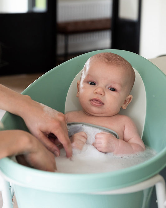 Shnuggle Newborn Bath Tub-With Bum Bump Support-Soft Foam Backrest & Non-Slip Base-BPA Free-0 to 12M-Taupe