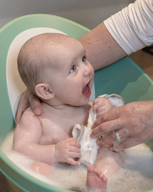 Shnuggle Newborn Bath Tub-With Bum Bump Support-Soft Foam Backrest & Non-Slip Base-BPA Free-0 to 12M-Taupe
