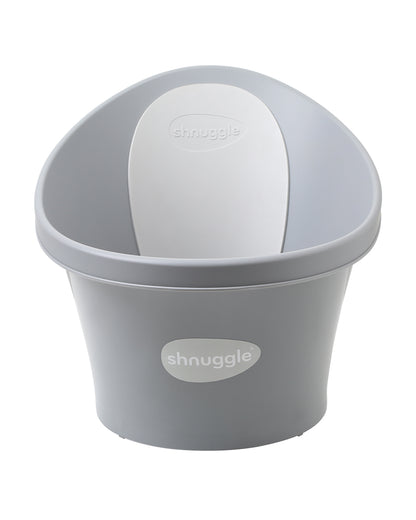 Shnuggle Newborn Bath Tub-With Bum Bump Support-Soft Foam Backrest & Non-Slip Base-BPA Free-0 to 12M-Pebble Grey